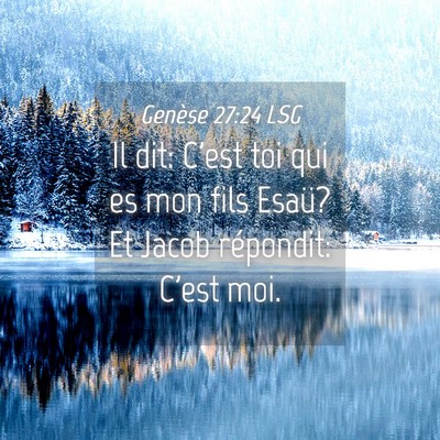 Picture 04 - Genèse 27:24 LSG - Il dit: C'est toi qui es mon fils Esaü? Et Jacob - Bible Verse Picture