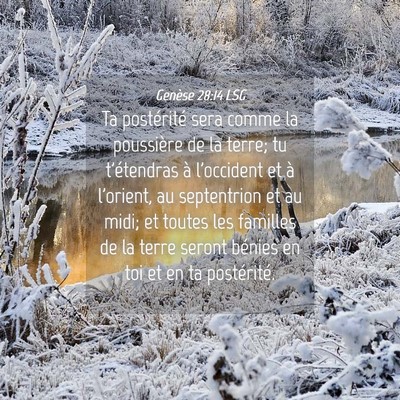Picture 04 - Genèse 28:14 LSG - Ta postérité sera comme la poussière de la - Bible Verse Picture