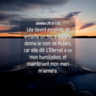 Picture 04 - Genèse 29:32 LSG - Léa devint enceinte, et enfanta un fils, à qui - Bible Verse Picture