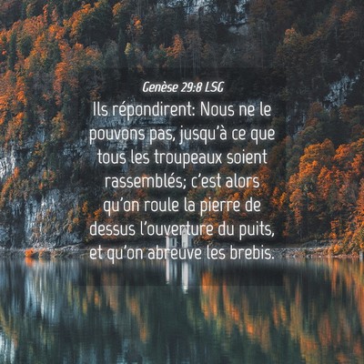 Picture 04 - Genèse 29:8 LSG - Ils répondirent: Nous ne le pouvons pas, - Bible Verse Picture