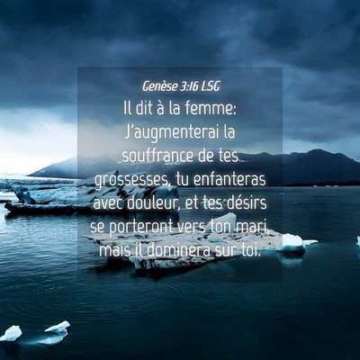 Picture 04 - Genèse 3:16 LSG - Il dit à la femme: J'augmenterai la souffrance - Bible Verse Picture