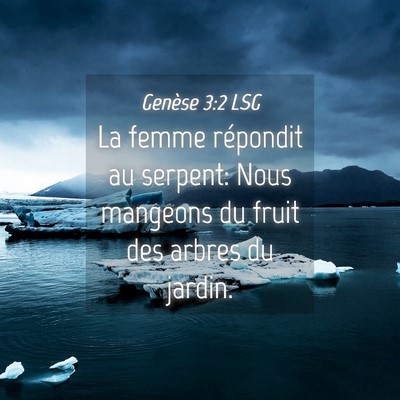 Picture 04 - Genèse 3:2 LSG - La femme répondit au serpent: Nous mangeons du - Bible Verse Picture