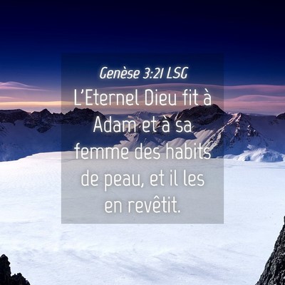 Picture 04 - Genèse 3:21 LSG - L'Eternel Dieu fit à Adam et à sa femme des - Bible Verse Picture