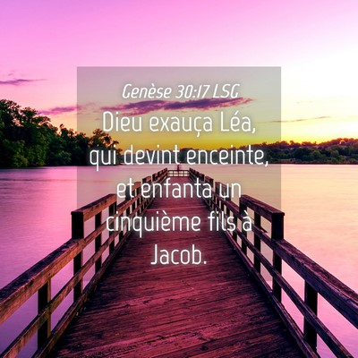 Picture 04 - Genèse 30:17 LSG - Dieu exauça Léa, qui devint enceinte, et - Bible Verse Picture