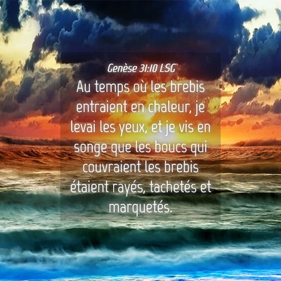 Picture 04 - Genèse 31:10 LSG - Au temps où les brebis entraient en chaleur, je - Bible Verse Picture