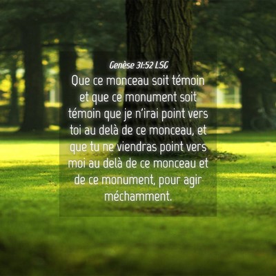 Picture 04 - Genèse 31:52 LSG - Que ce monceau soit témoin et que ce monument - Bible Verse Picture