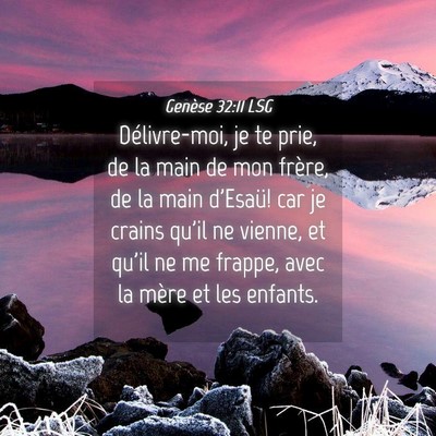 Picture 04 - Genèse 32:11 LSG - Délivre-moi, je te prie, de la main de mon - Bible Verse Picture