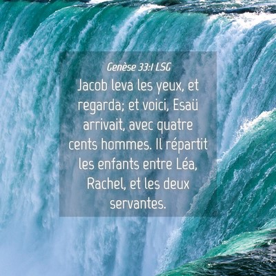 Picture 04 - Genèse 33:1 LSG - Jacob leva les yeux, et regarda; et voici, Esaü - Bible Verse Picture