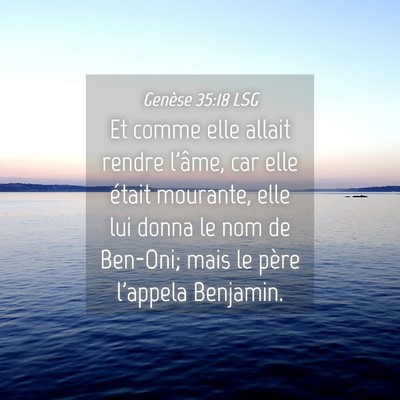 Picture 04 - Genèse 35:18 LSG - Et comme elle allait rendre l'âme, car elle - Bible Verse Picture