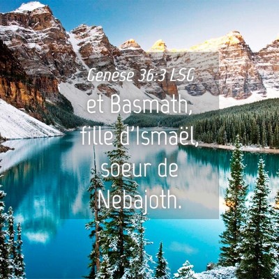 Picture 04 - Genèse 36:3 LSG - et Basmath, fille d'Ismaël, soeur de - Bible Verse Picture