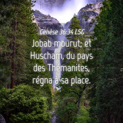 Picture 04 - Genèse 36:34 LSG - Jobab mourut; et Huscham, du pays des - Bible Verse Picture