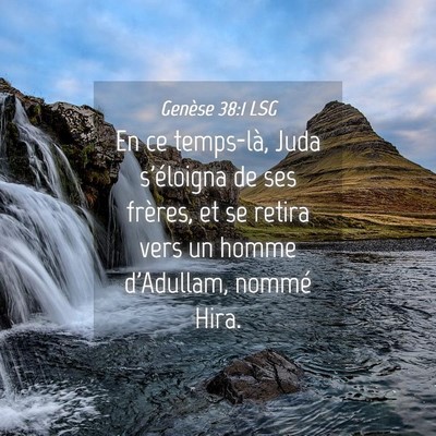 Picture 04 - Genèse 38:1 LSG - En ce temps-là, Juda s'éloigna de ses frères, - Bible Verse Picture