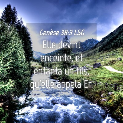 Picture 04 - Genèse 38:3 LSG - Elle devint enceinte, et enfanta un fils, qu'elle - Bible Verse Picture