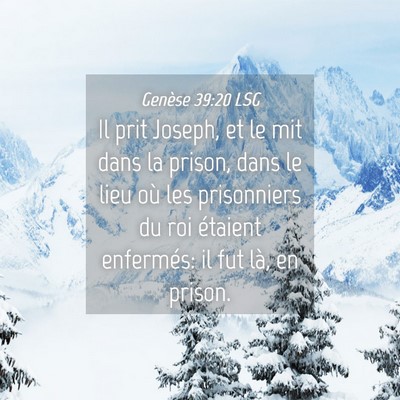Picture 04 - Genèse 39:20 LSG - Il prit Joseph, et le mit dans la prison, dans le - Bible Verse Picture