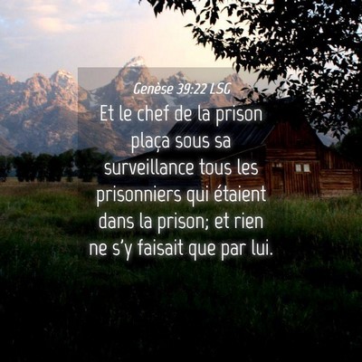 Picture 04 - Genèse 39:22 LSG - Et le chef de la prison plaça sous sa - Bible Verse Picture