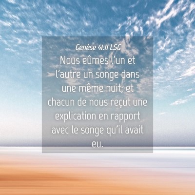 Picture 04 - Genèse 41:11 LSG - Nous eûmes l'un et l'autre un songe dans une - Bible Verse Picture