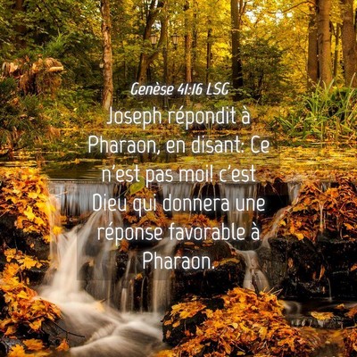 Picture 04 - Genèse 41:16 LSG - Joseph répondit à Pharaon, en disant: Ce n'est - Bible Verse Picture