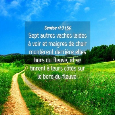 Picture 04 - Genèse 41:3 LSG - Sept autres vaches laides à voir et maigres de - Bible Verse Picture