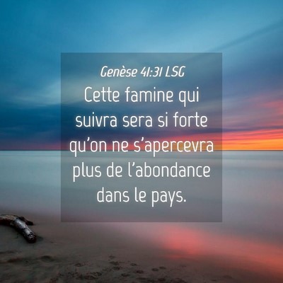Picture 04 - Genèse 41:31 LSG - Cette famine qui suivra sera si forte qu'on ne - Bible Verse Picture