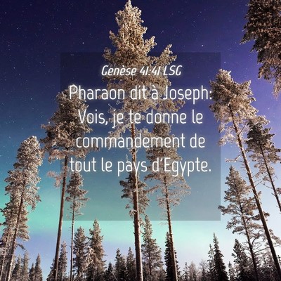 Picture 04 - Genèse 41:41 LSG - Pharaon dit à Joseph: Vois, je te donne le - Bible Verse Picture