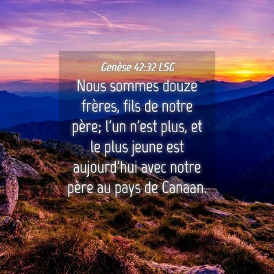 Picture 04 - Genèse 42:32 LSG - Nous sommes douze frères, fils de notre père; - Bible Verse Picture