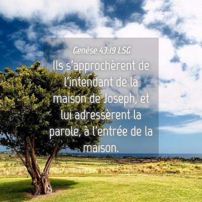 Picture 04 - Genèse 43:19 LSG - Ils s'approchèrent de l'intendant de la maison - Bible Verse Picture