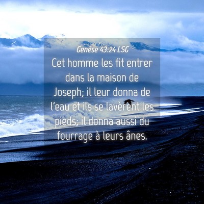 Picture 04 - Genèse 43:24 LSG - Cet homme les fit entrer dans la maison de - Bible Verse Picture