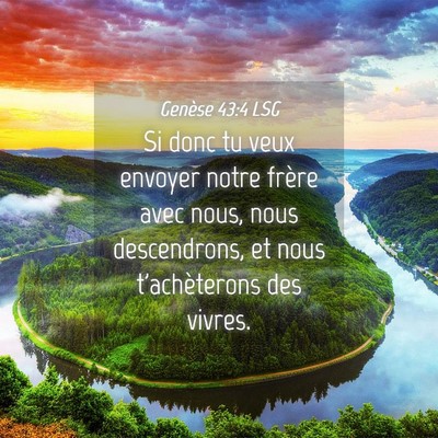 Picture 04 - Genèse 43:4 LSG - Si donc tu veux envoyer notre frère avec nous, - Bible Verse Picture