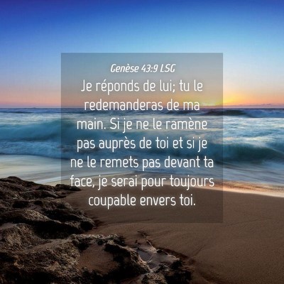 Picture 04 - Genèse 43:9 LSG - Je réponds de lui; tu le redemanderas de ma - Bible Verse Picture