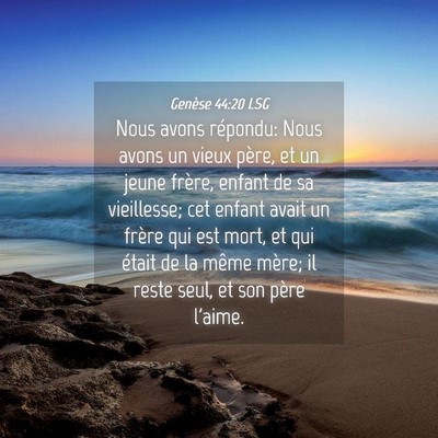 Picture 04 - Genèse 44:20 LSG - Nous avons répondu: Nous avons un vieux père, - Bible Verse Picture