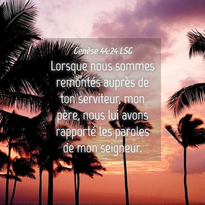 Picture 04 - Genèse 44:24 LSG - Lorsque nous sommes remontés auprès de ton - Bible Verse Picture