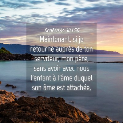 Picture 04 - Genèse 44:30 LSG - Maintenant, si je retourne auprès de ton - Bible Verse Picture