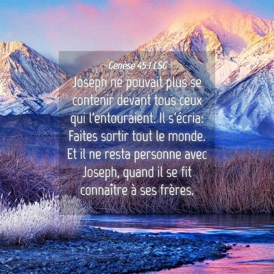 Picture 04 - Genèse 45:1 LSG - Joseph ne pouvait plus se contenir devant tous - Bible Verse Picture