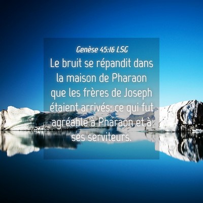 Picture 04 - Genèse 45:16 LSG - Le bruit se répandit dans la maison de Pharaon - Bible Verse Picture