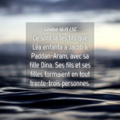 Picture 04 - Genèse 46:15 LSG - Ce sont là les fils que Léa enfanta à Jacob à - Bible Verse Picture