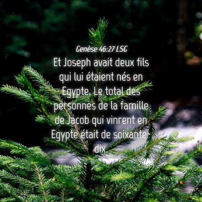 Picture 04 - Genèse 46:27 LSG - Et Joseph avait deux fils qui lui étaient nés - Bible Verse Picture