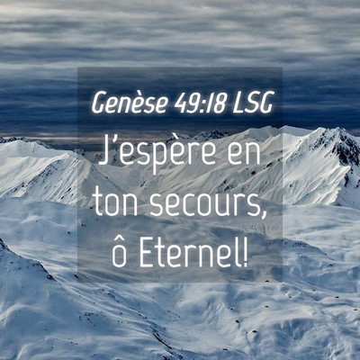 Picture 04 - Genèse 49:18 LSG - J'espère en ton secours, ô - Bible Verse Picture