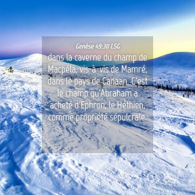 Picture 04 - Genèse 49:30 LSG - dans la caverne du champ de Macpéla, vis-à-vis - Bible Verse Picture