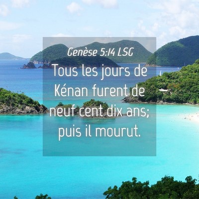 Picture 04 - Genèse 5:14 LSG - Tous les jours de Kénan furent de neuf cent dix - Bible Verse Picture