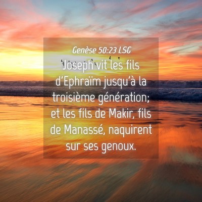 Picture 04 - Genèse 50:23 LSG - Joseph vit les fils d'Ephraïm jusqu'à la - Bible Verse Picture