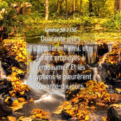 Picture 04 - Genèse 50:3 LSG - Quarante jours s'écoulèrent ainsi, et furent - Bible Verse Picture