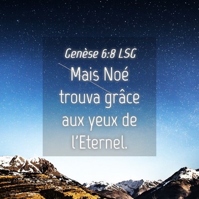 Picture 04 - Genèse 6:8 LSG - Mais Noé trouva grâce aux yeux de - Bible Verse Picture