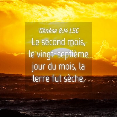 Picture 04 - Genèse 8:14 LSG - Le second mois, le vingt-septième jour du mois, - Bible Verse Picture
