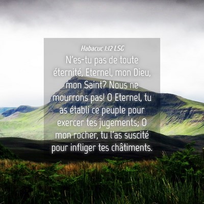 Picture 04 - Habacuc 1:12 LSG - N'es-tu pas de toute éternité, Eternel, mon - Bible Verse Picture