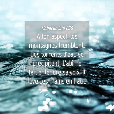 Picture 04 - Habacuc 3:10 LSG - A ton aspect, les montagnes tremblent; Des - Bible Verse Picture