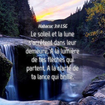 Picture 04 - Habacuc 3:11 LSG - Le soleil et la lune s'arrêtent dans leur - Bible Verse Picture
