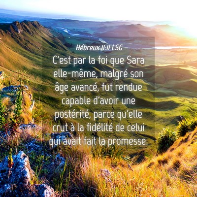 Picture 04 - Hébreux 11:11 LSG - C'est par la foi que Sara elle-même, malgré son - Bible Verse Picture