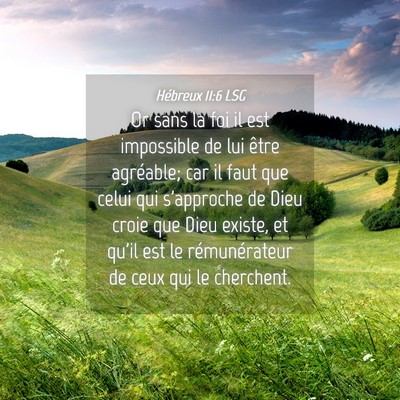 Picture 04 - Hébreux 11:6 LSG - Or sans la foi il est impossible de lui être - Bible Verse Picture