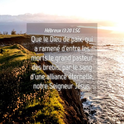 Picture 04 - Hébreux 13:20 LSG - Que le Dieu de paix, qui a ramené d'entre les - Bible Verse Picture