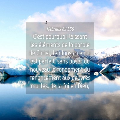Picture 04 - Hébreux 6:1 LSG - C'est pourquoi, laissant les éléments de la - Bible Verse Picture